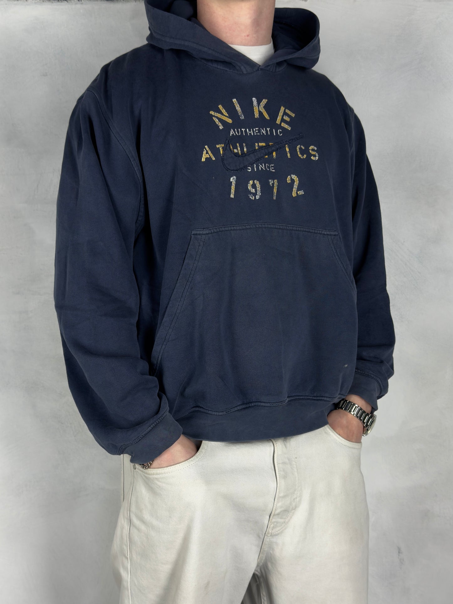 Nike vintage big Logo Hoodie Pullover blau M