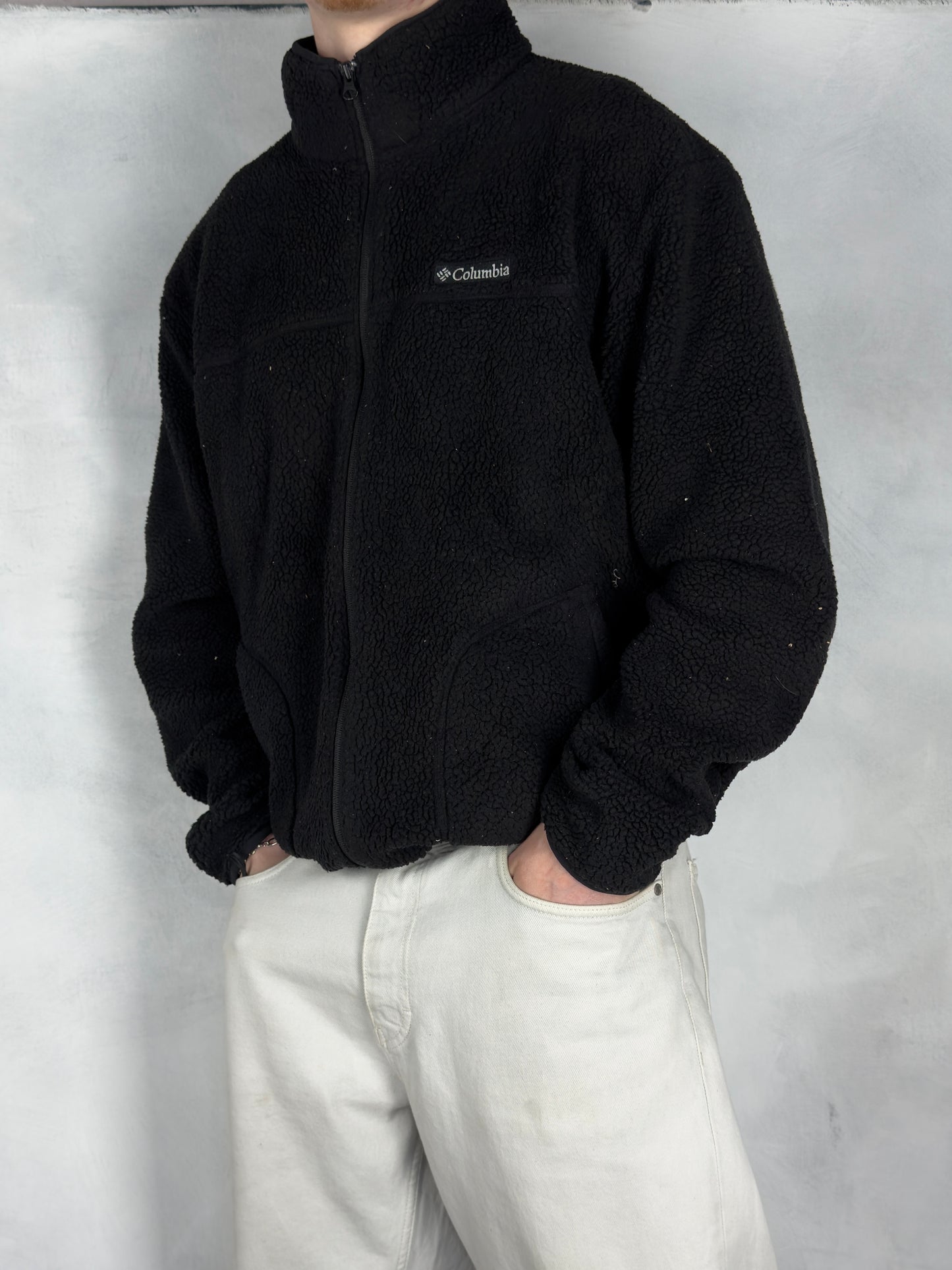 Columbia Fleece Jacke Teddy Zipper schwarz XL