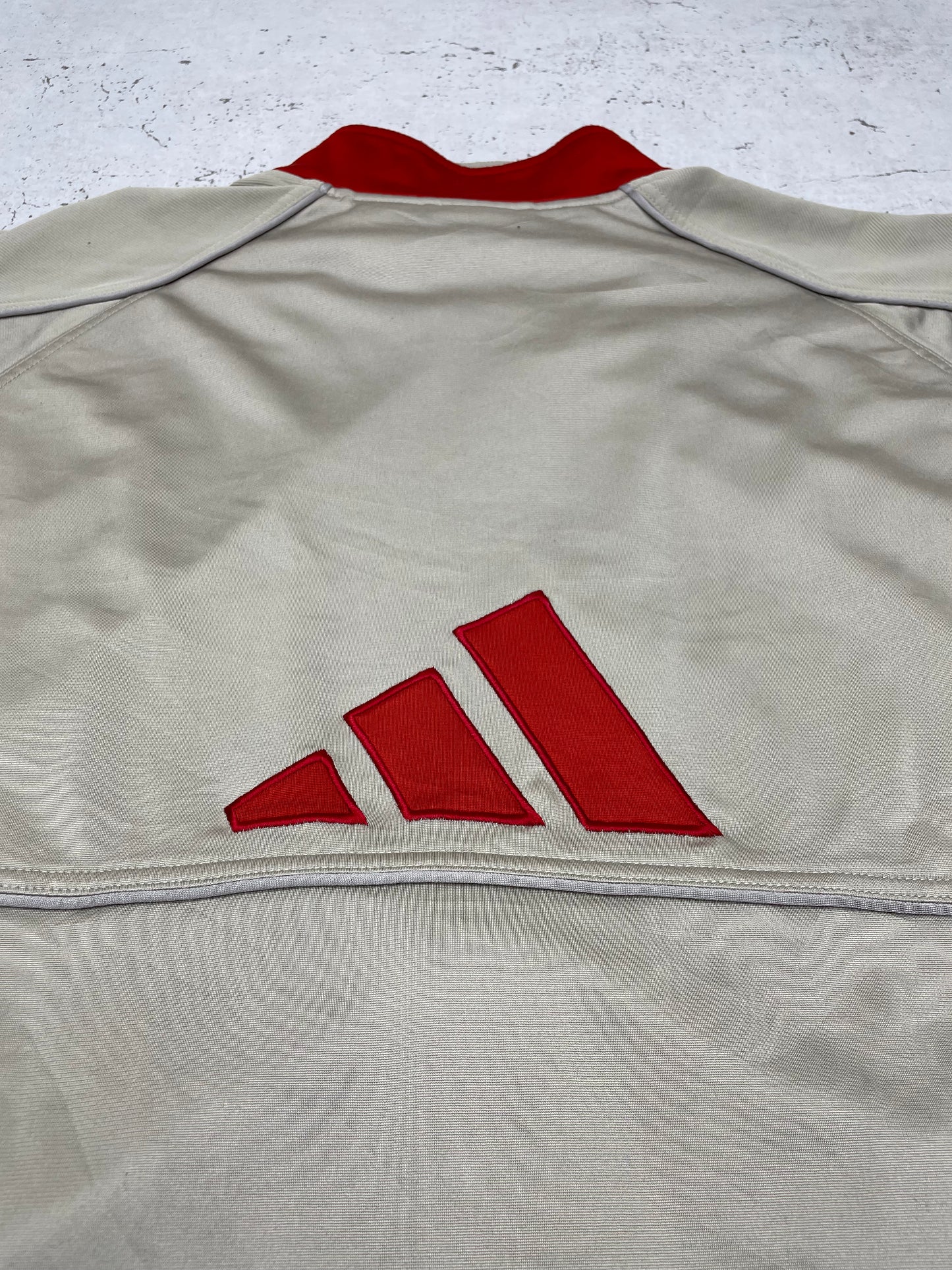 Adidas vintage Y2K big Logo Trackjacket Zipper Jacke rot beige L