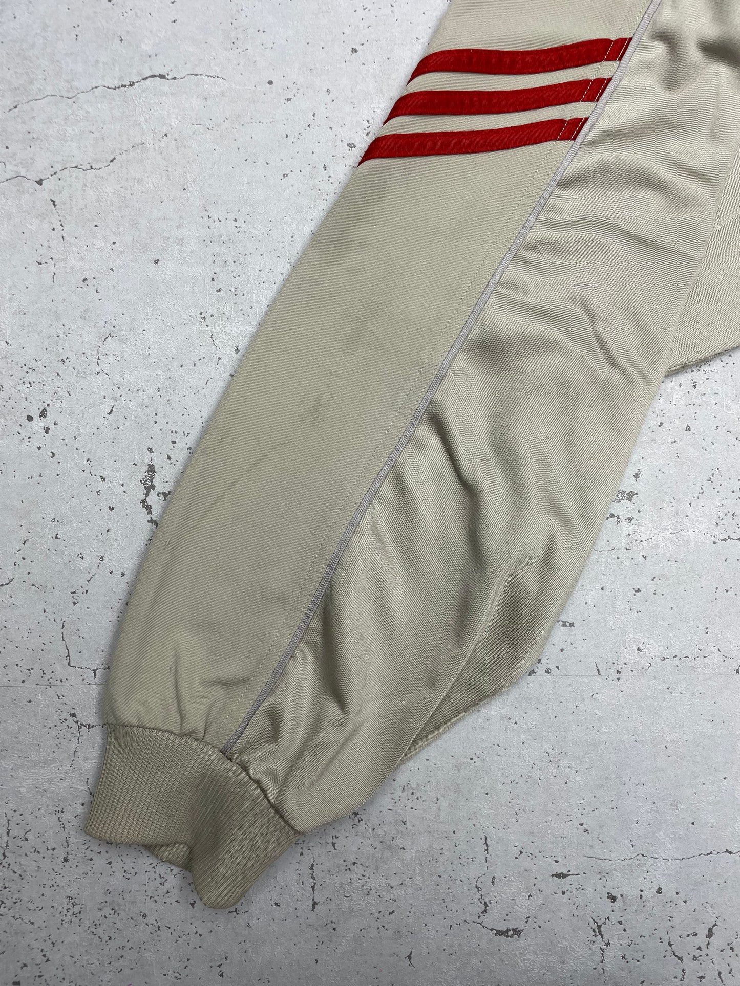 Adidas vintage Y2K big Logo Trackjacket Zipper Jacke rot beige L