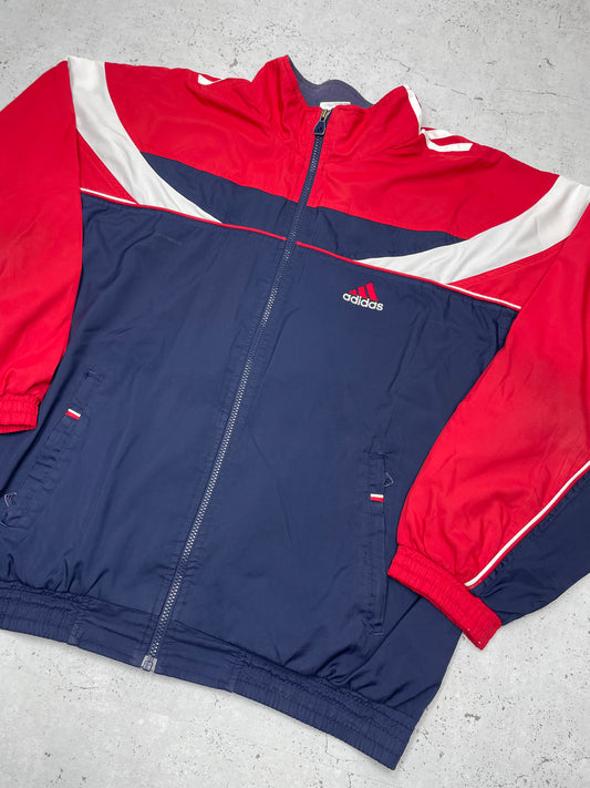 Adidas vintage Trackjacket Windbreaker Jacke blau rot L