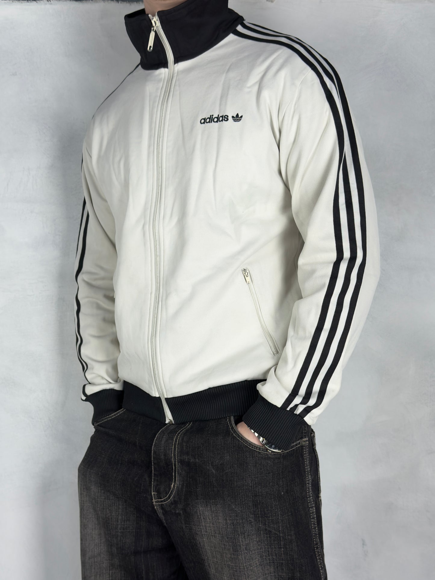 Adidas Originals vintage Zipper Sweatshirt weiß M