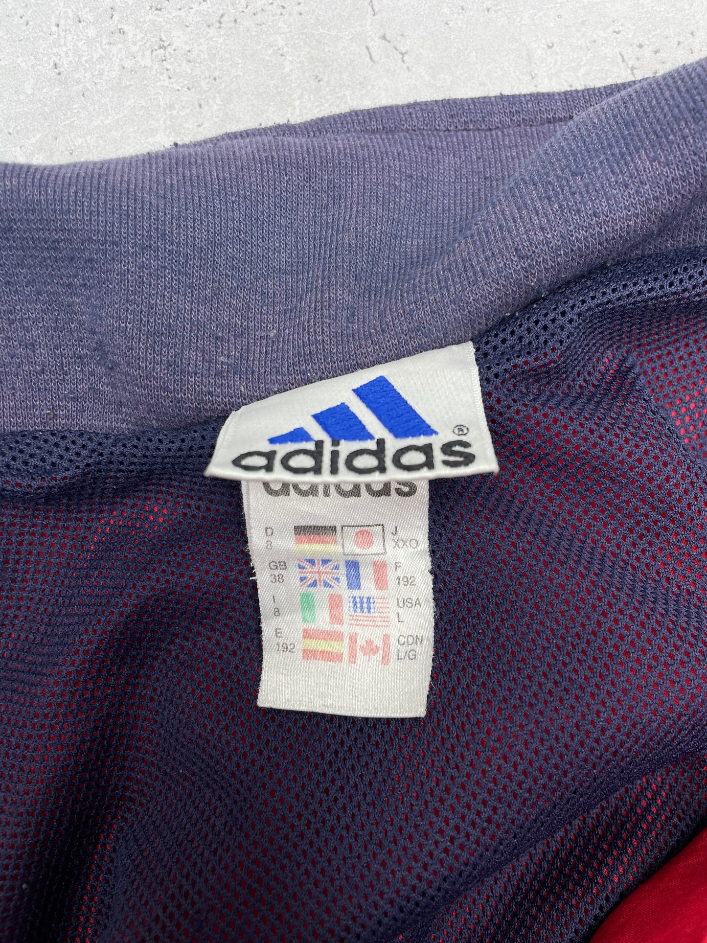 Adidas vintage Trackjacket Windbreaker Jacke blau rot L