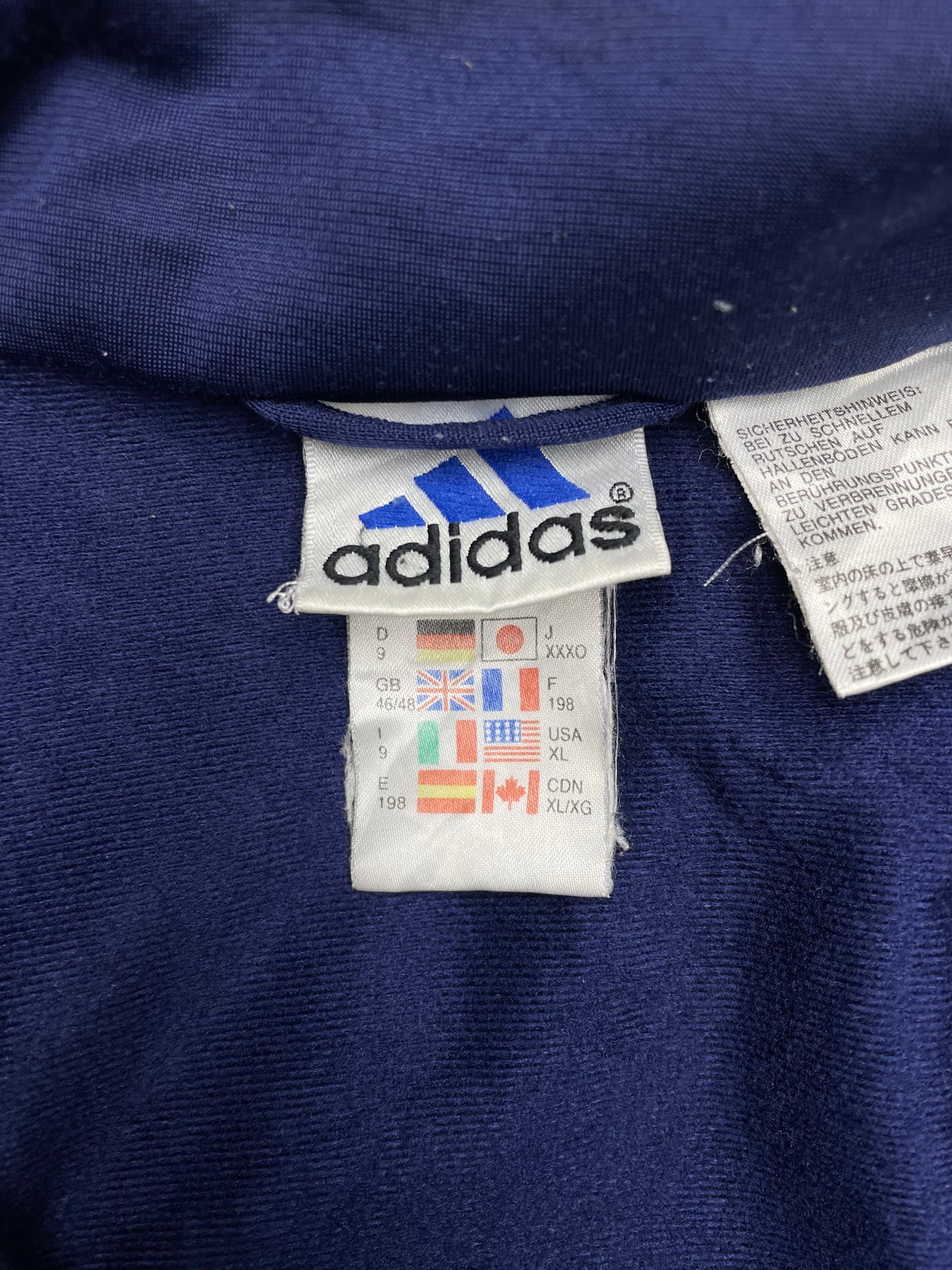 Adidas vintage Zipper Trackjacket Jacke blau weiß XL