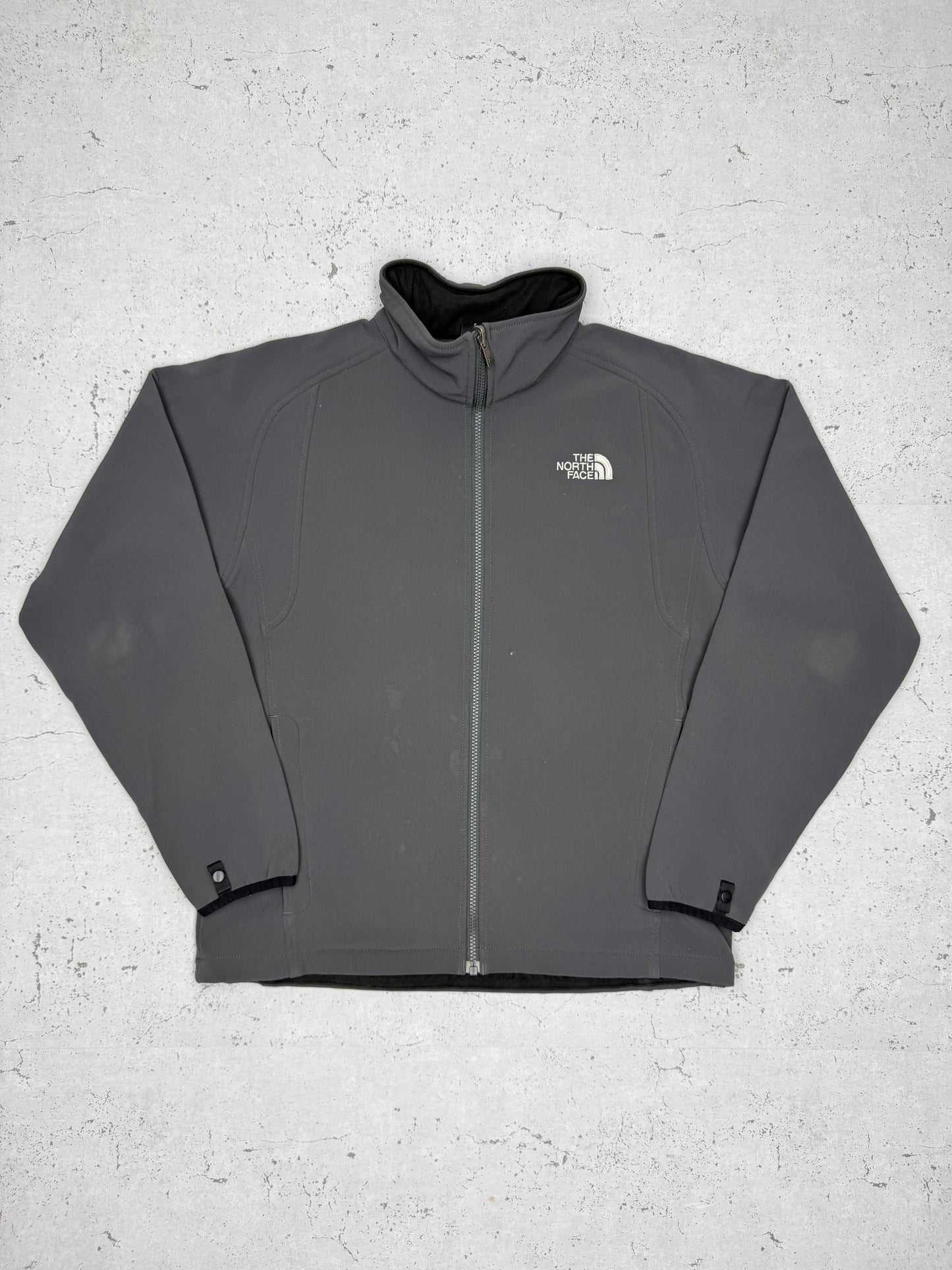 The North Face Softshell Fleece Jacke Zipper grau M
