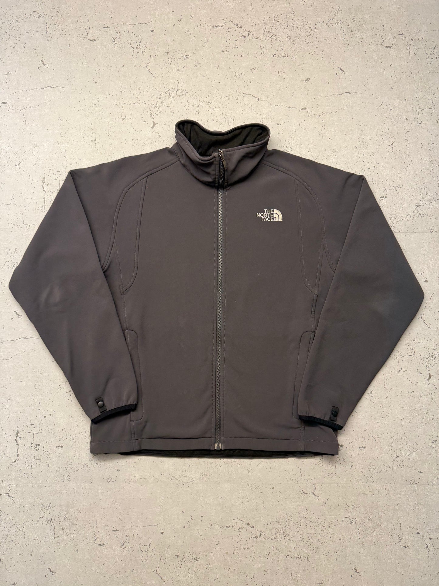 The North Face Softshell Fleece Jacke Zipper grau M