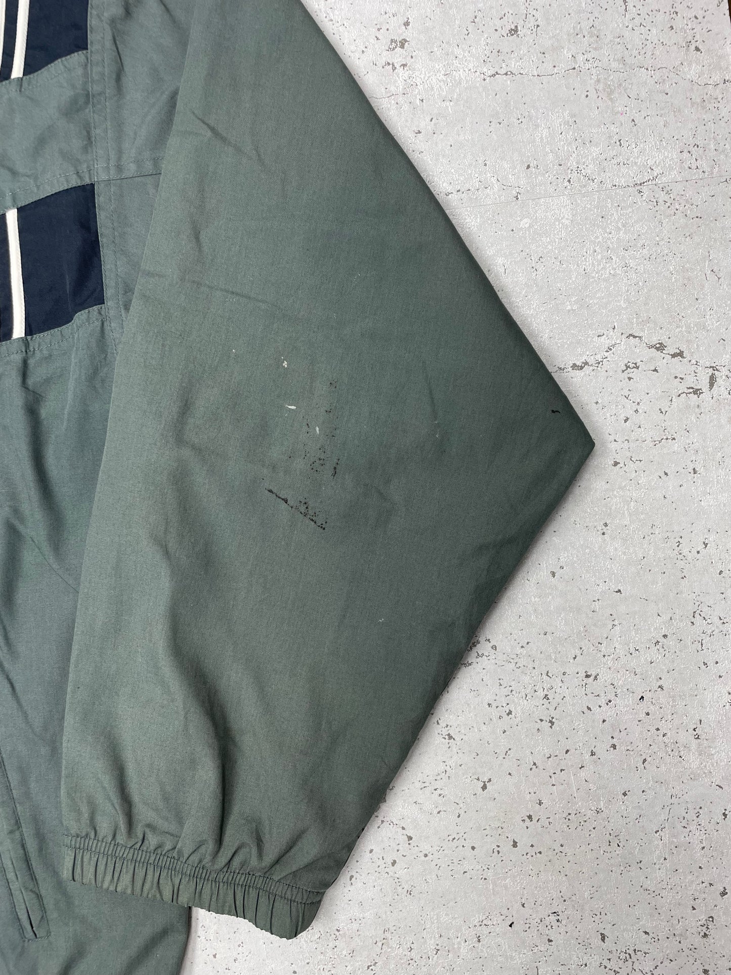 Adidas vintage Trackjacket Jacke Zipper grün blau XL