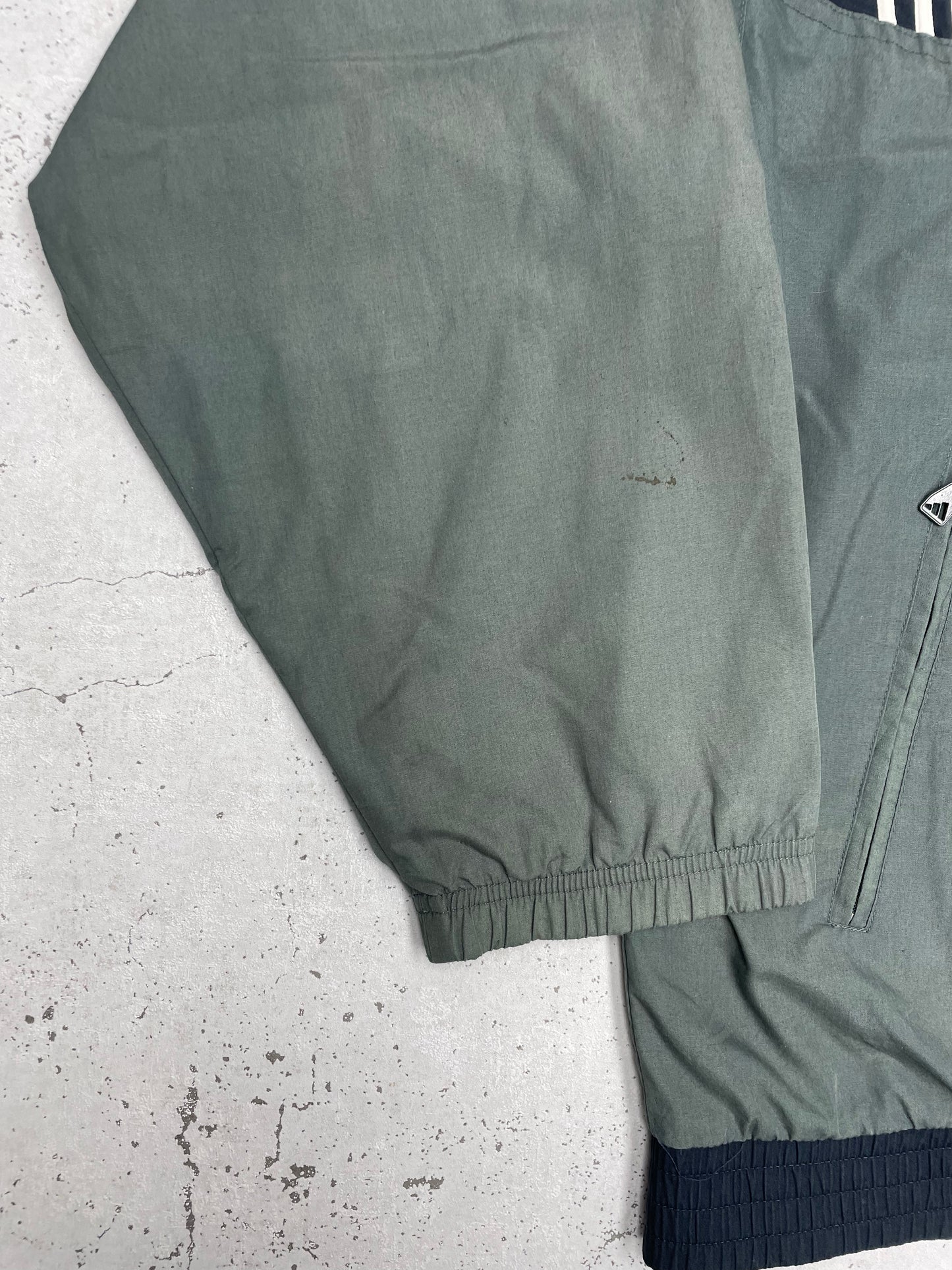 Adidas vintage Trackjacket Jacke Zipper grün blau XL