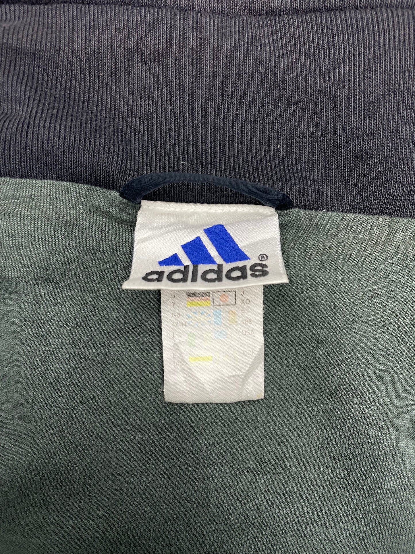 Adidas vintage Trackjacket Jacke Zipper grün blau XL