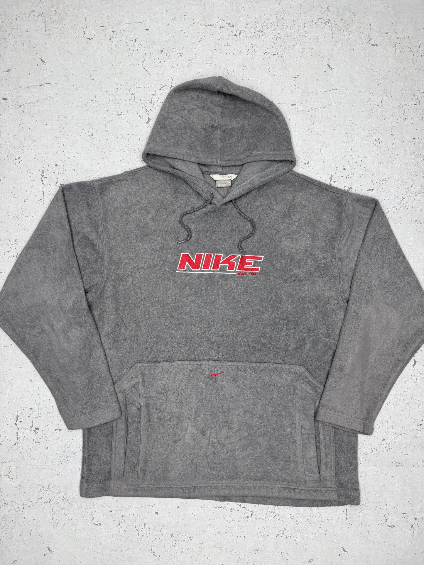 Nike VIntage Spellout Fleece Hoodie grau L