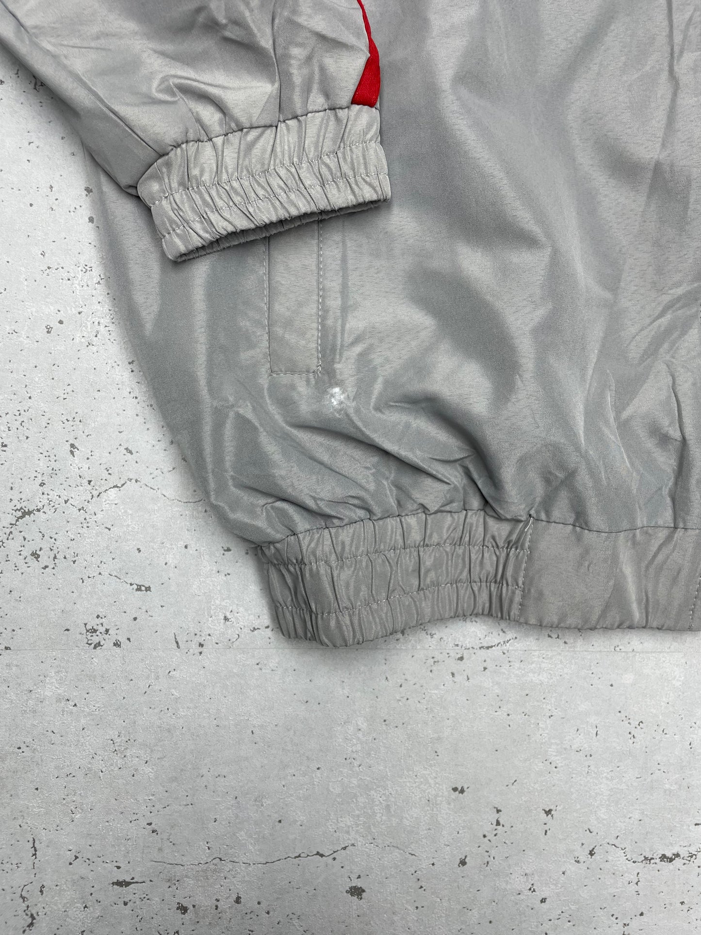 Adidas x AC Milan vintage Trackjacket gefütterte Jacke grau rot M