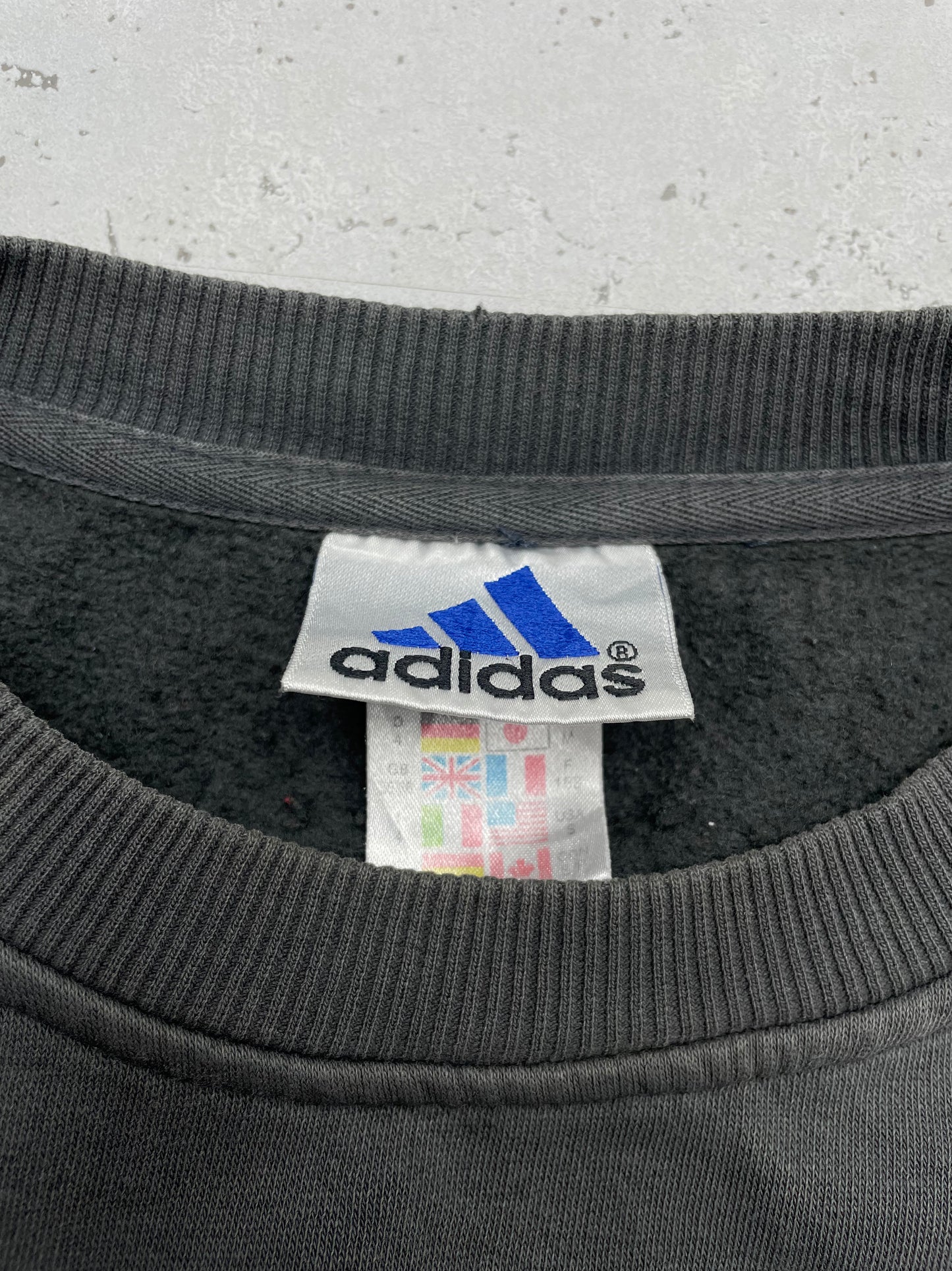 Adidas vintage Sweatshirt embroidered Logo grau M