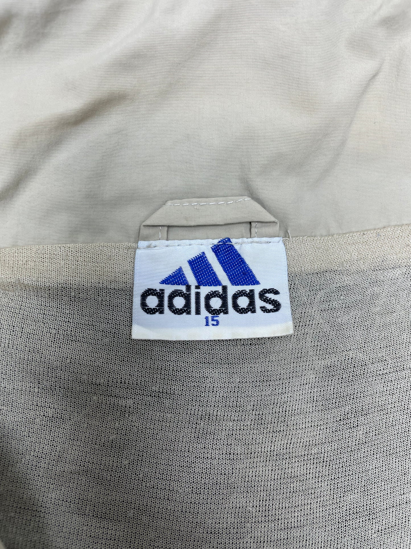 Adidas vintage Trackjacket Zipper Jacke beige schwarz L