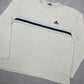 Adidas vintage dünner Sweatshirt langarm Shirt weiß blau M