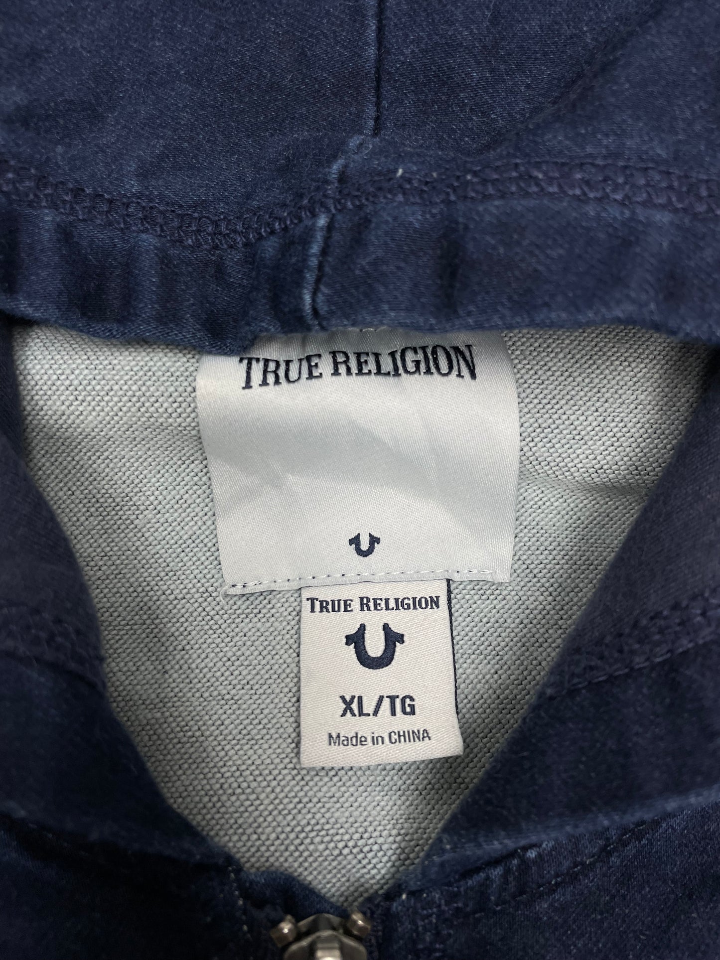 True Religion vintage Zipper Kapuzenjacke blau S