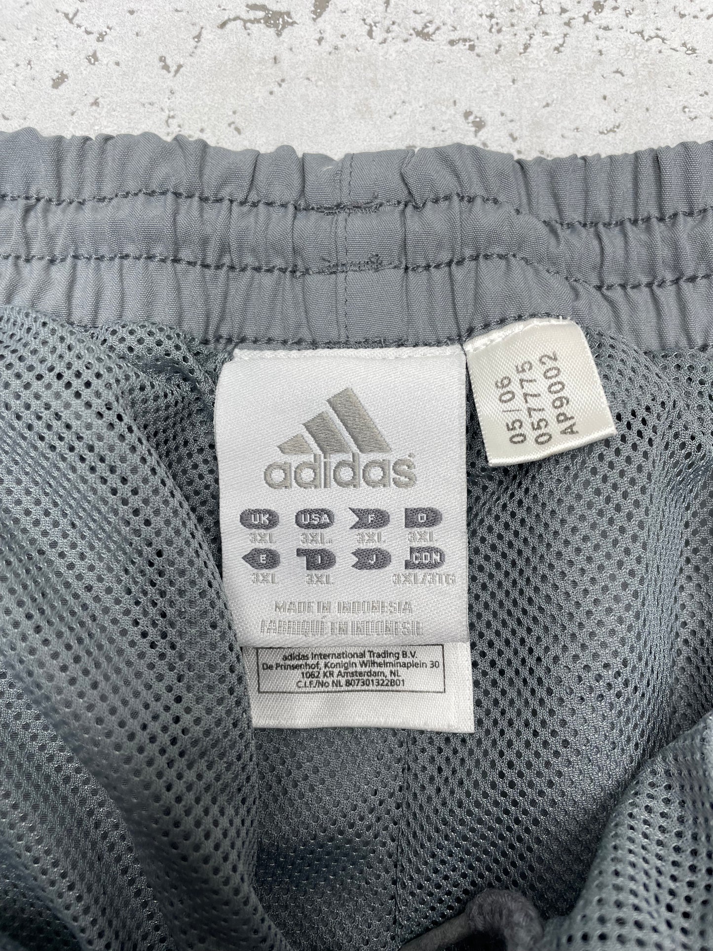 Adidas vintage Trackpants Jogginghose Baggy Fit grau weiß XXXL