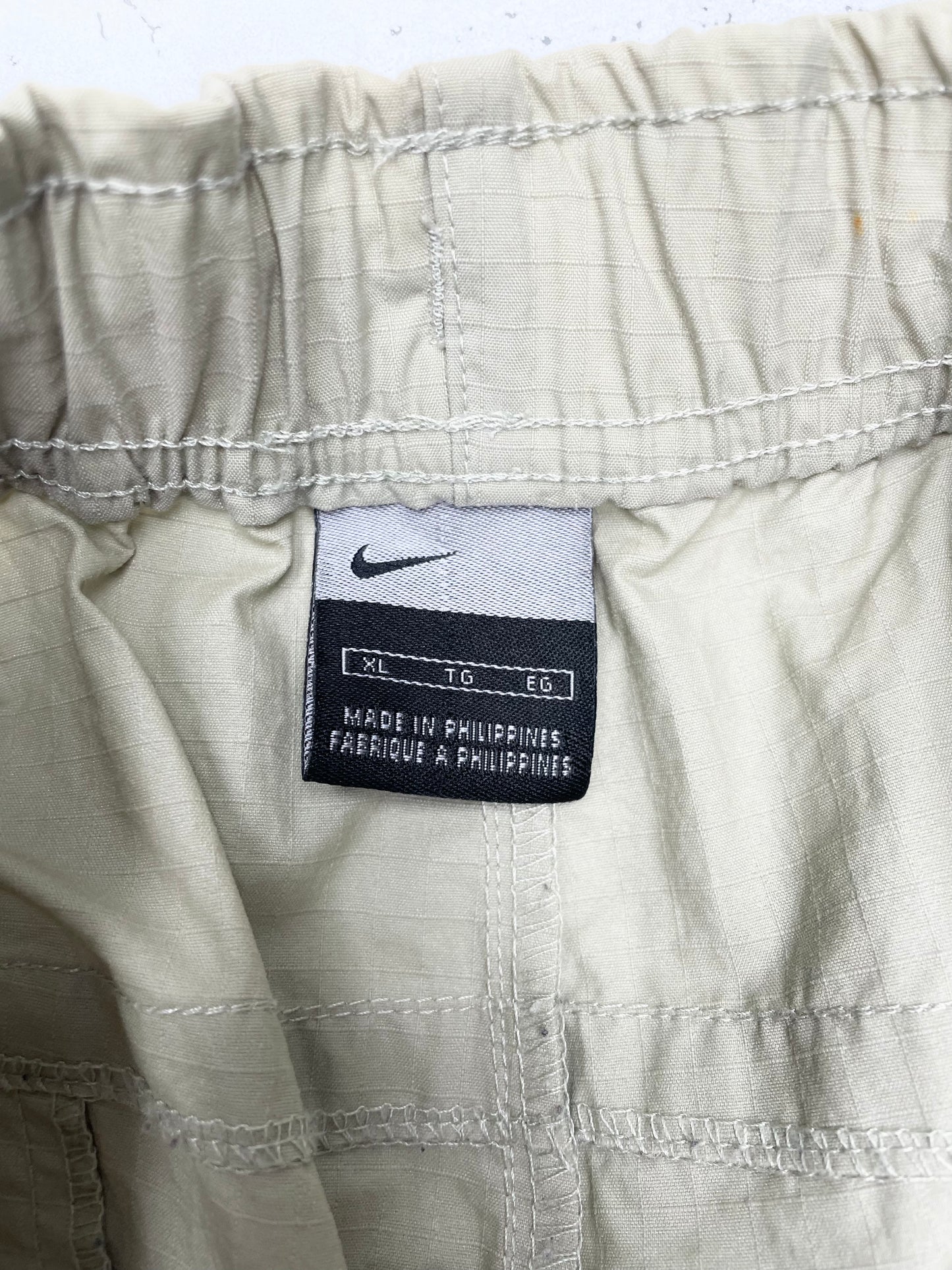 Nike vintage Trackpants Jogginghose Baggy Fit stacked beige XL