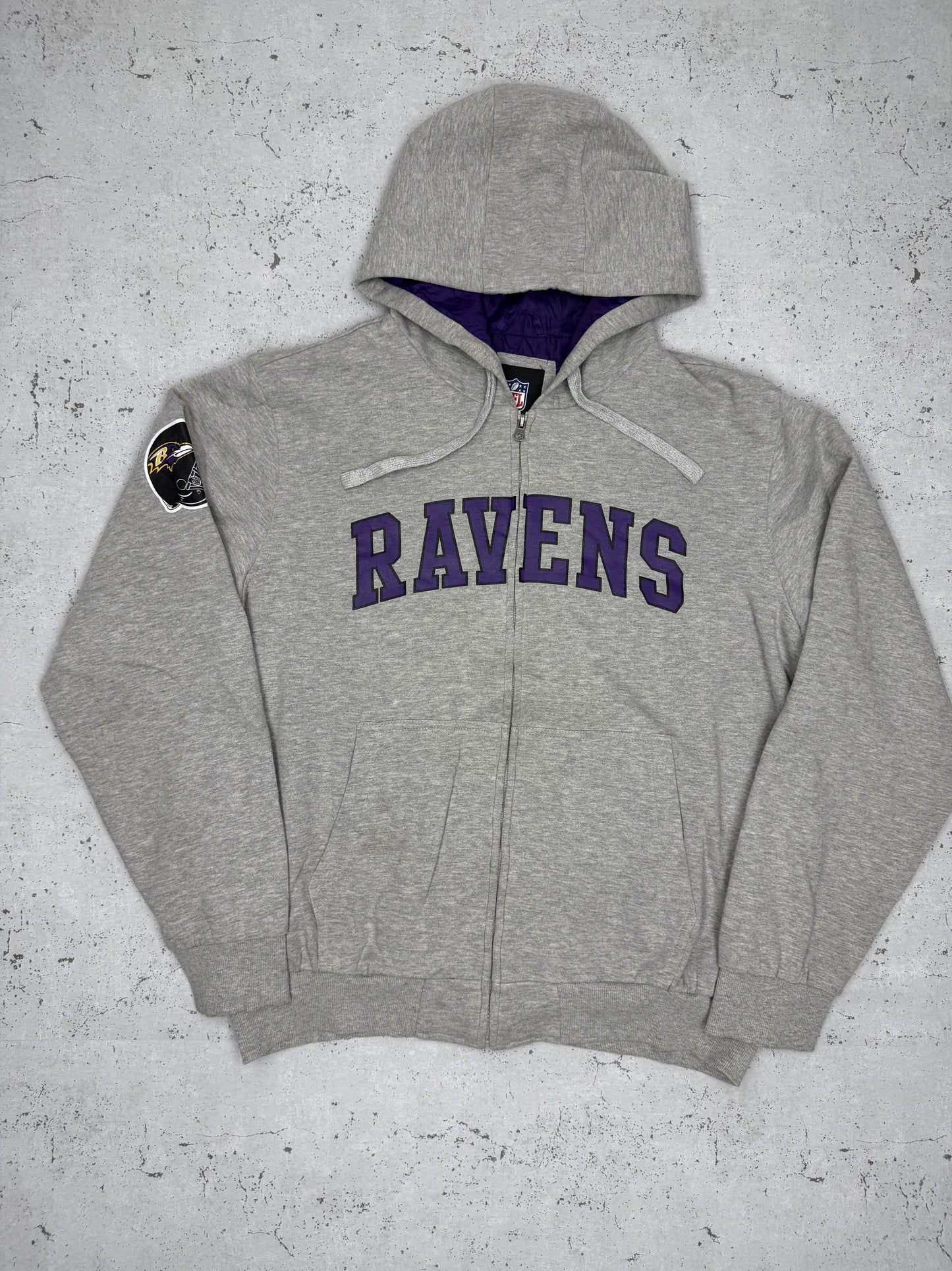 NFL Ravens Vintage heavy Zipper grau lila XL - MonkeysVintage