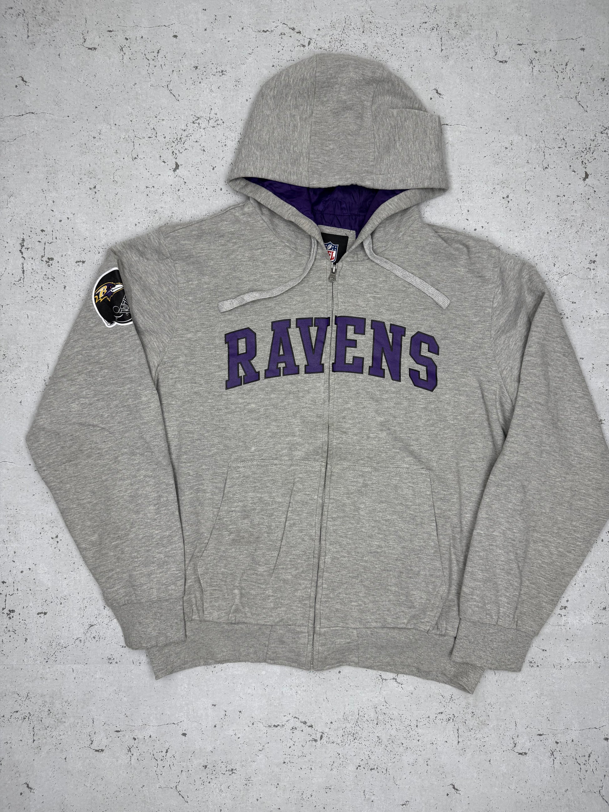 NFL Ravens Vintage heavy Zipper grau lila XL - MonkeysVintage