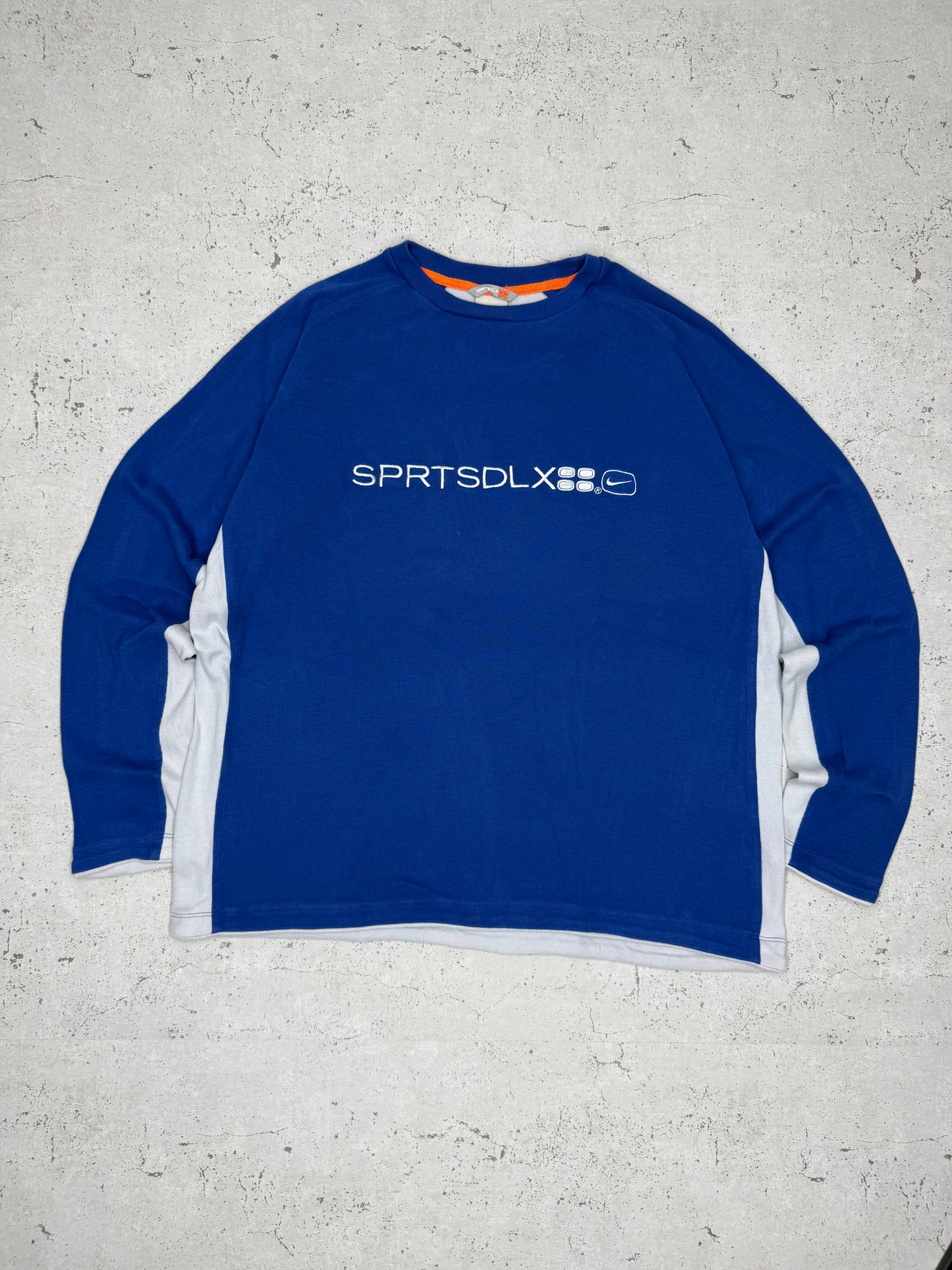 Nike Vintage sportswear Sweatshirt embroidered blau weiß L