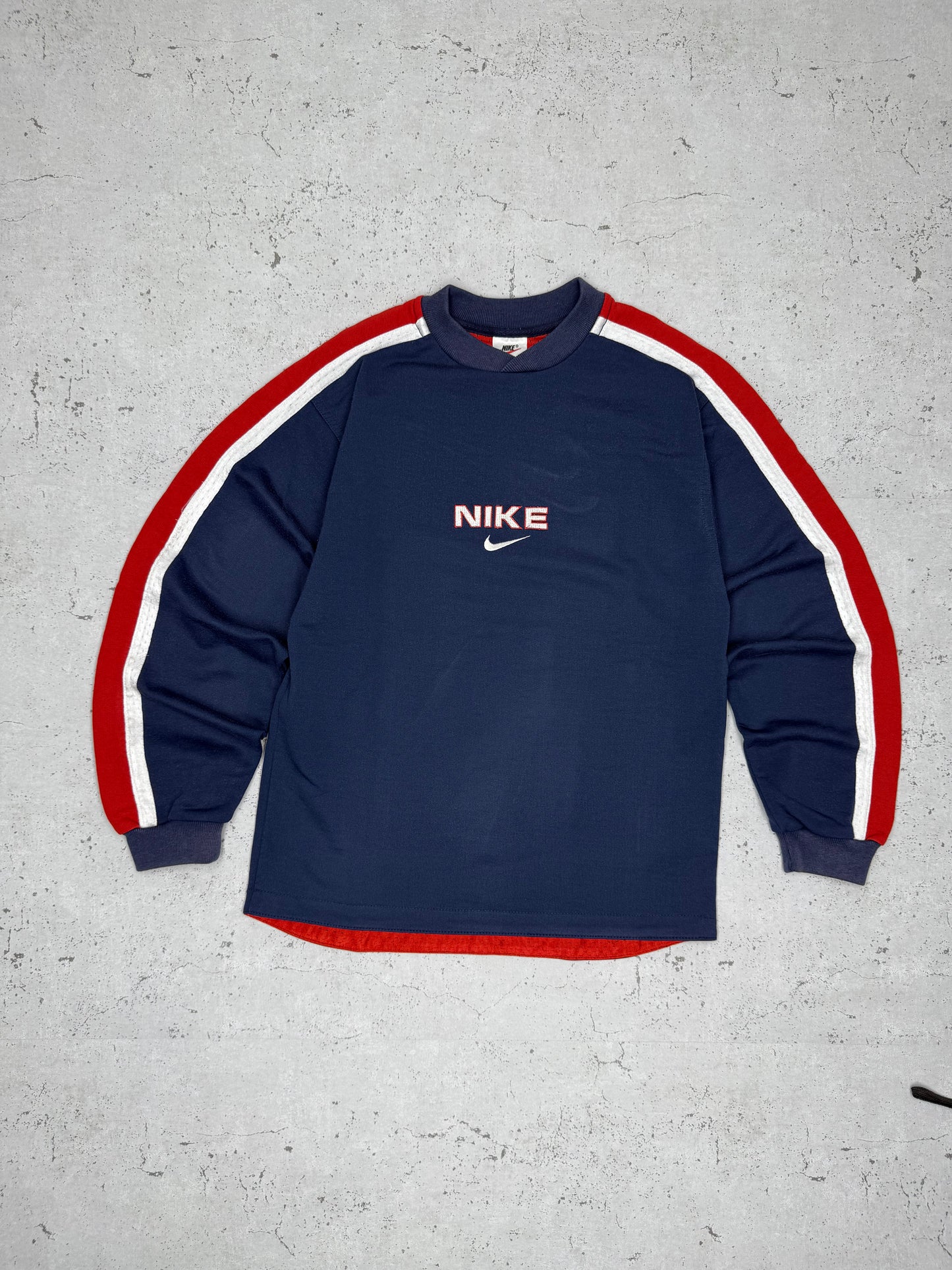 Nike Vintage Y2K Sweatshirt blau rot XS