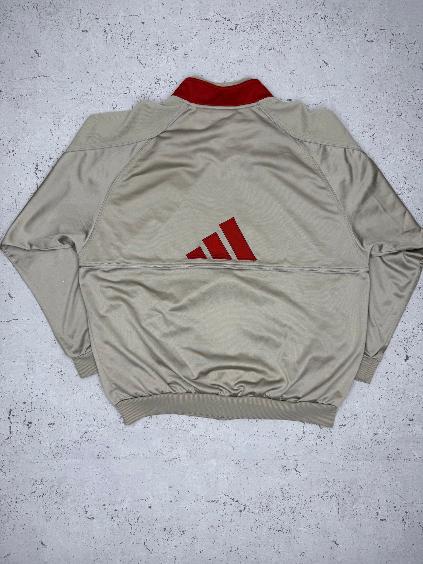 Adidas vintage Y2K big Logo Trackjacket Zipper Jacke rot beige L