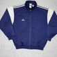Adidas vintage Zipper Trackjacket Jacke blau weiß XL