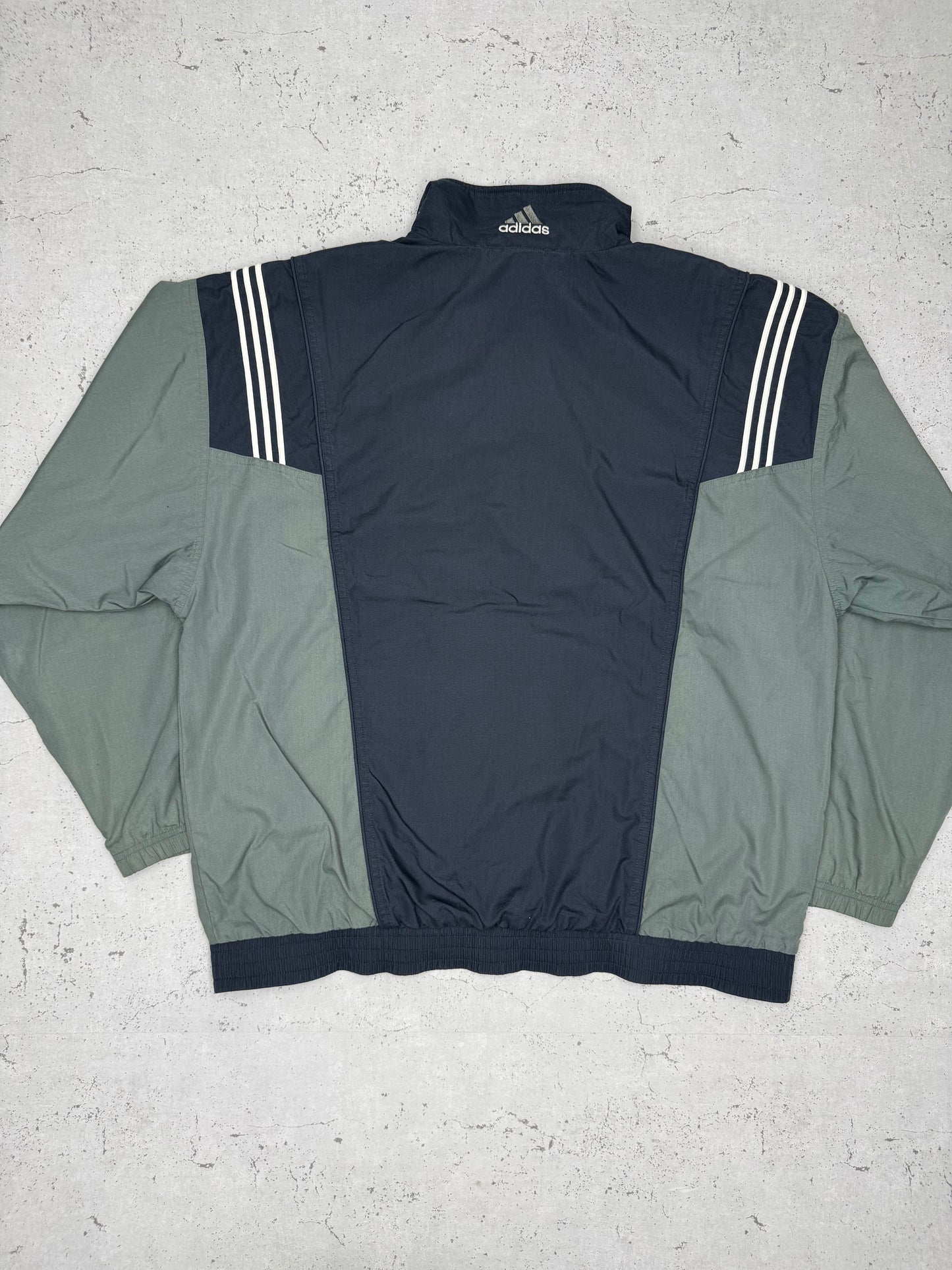Adidas vintage Trackjacket Jacke Zipper grün blau XL