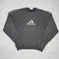 Adidas vintage Sweatshirt embroidered Logo grau M