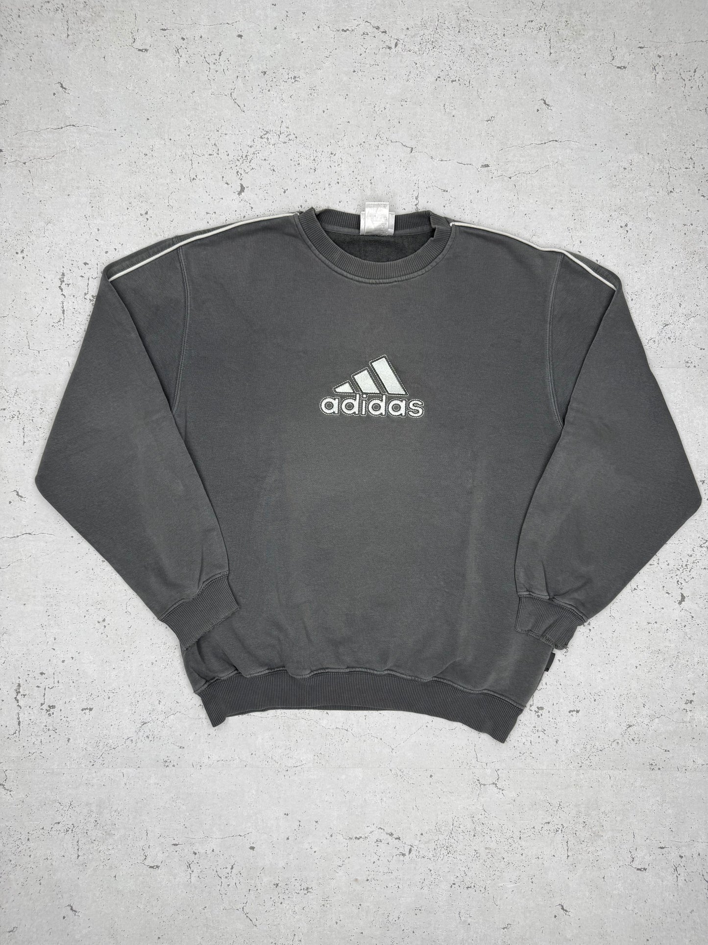 Adidas vintage Sweatshirt embroidered Logo grau M