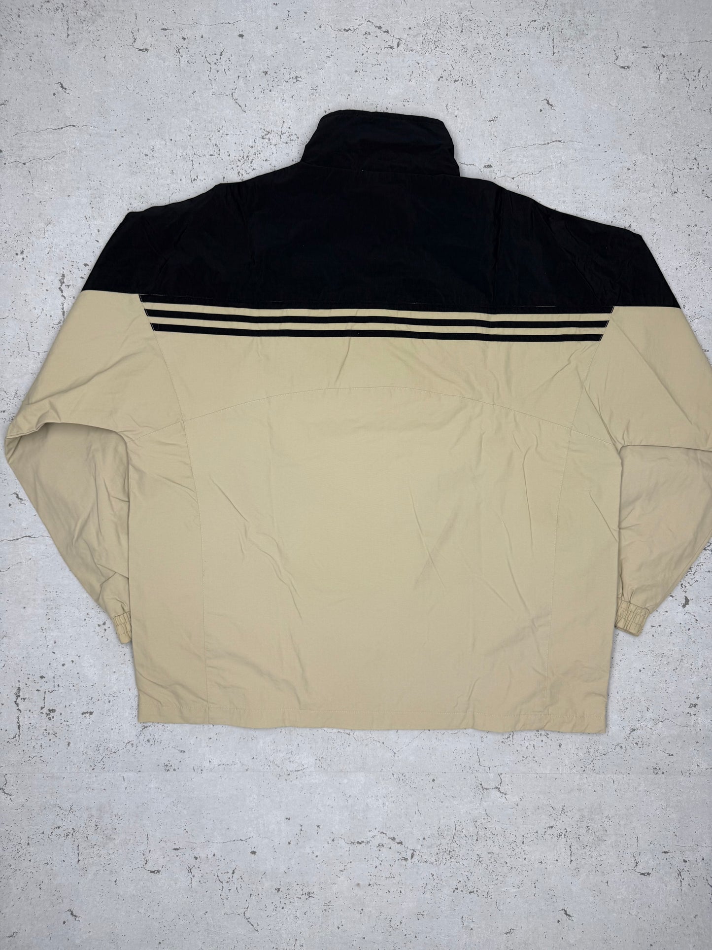 Adidas vintage Trackjacket Zipper Jacke beige schwarz L