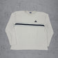 Adidas vintage dünner Sweatshirt langarm Shirt weiß blau M