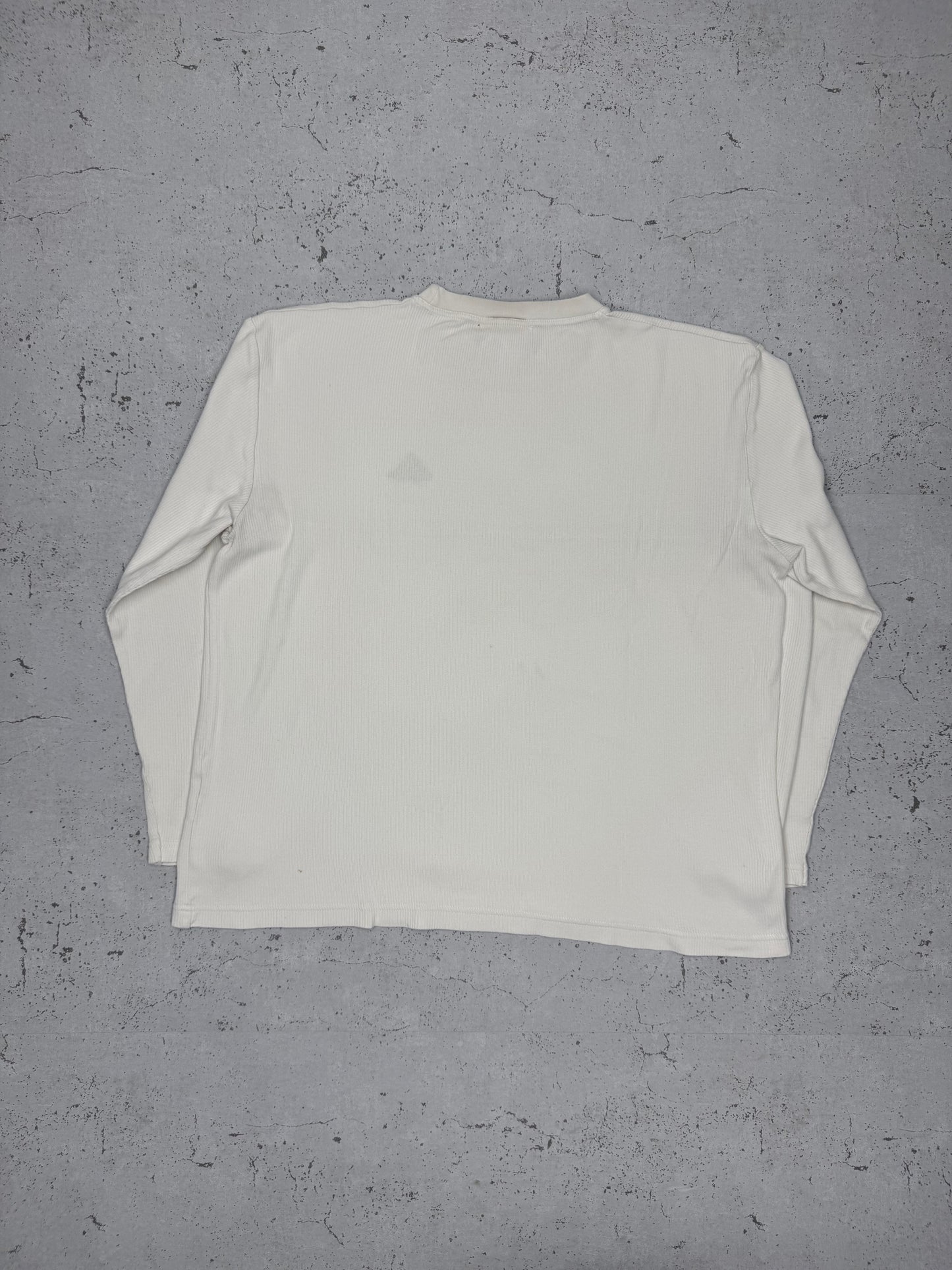 Adidas vintage dünner Sweatshirt langarm Shirt weiß blau M