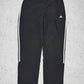 Adidas vintage Trackpants Jogginghose Baggy Fit stacked schwarz L