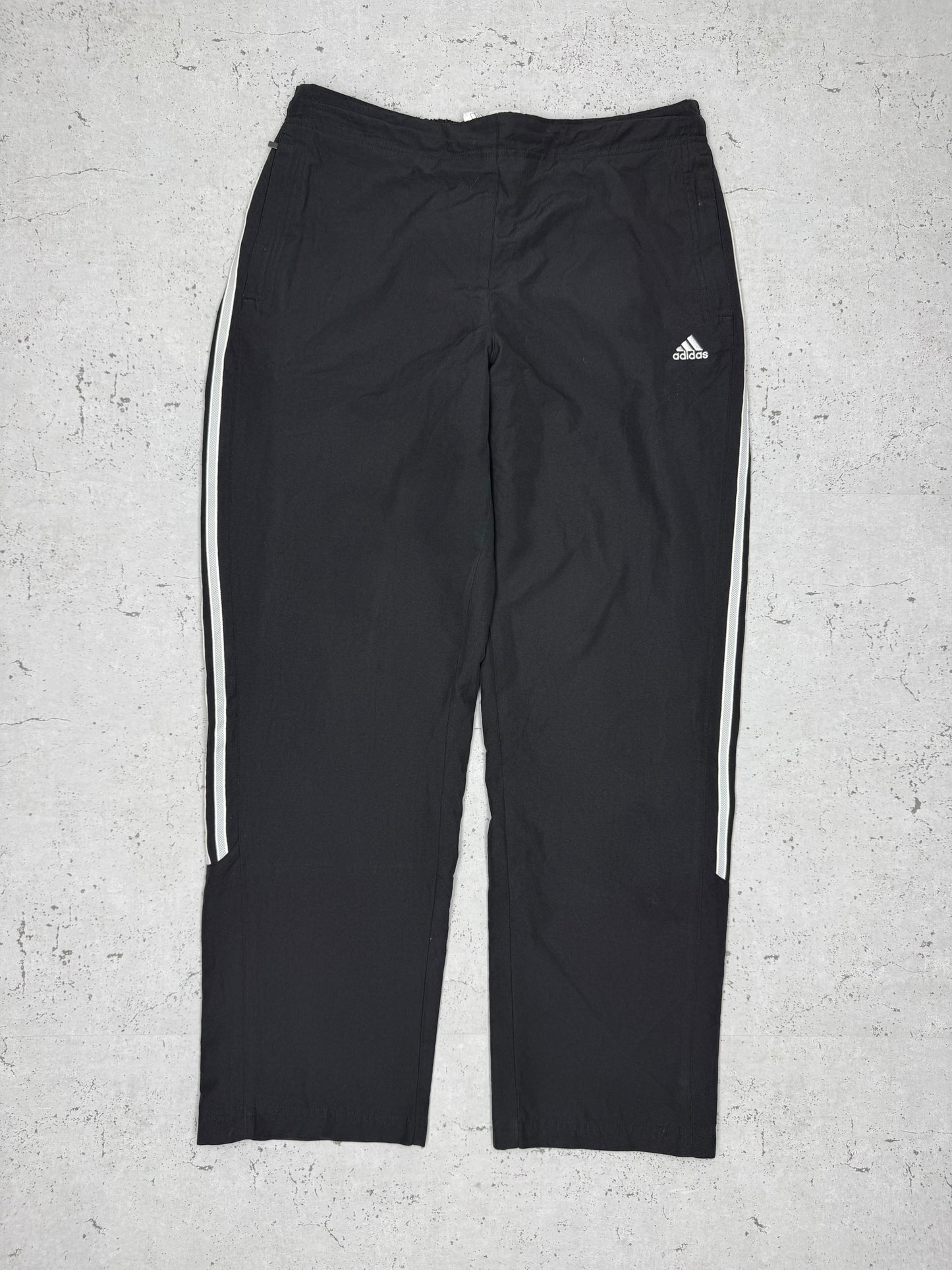 Adidas vintage Trackpants Jogginghose Baggy Fit stacked schwarz L