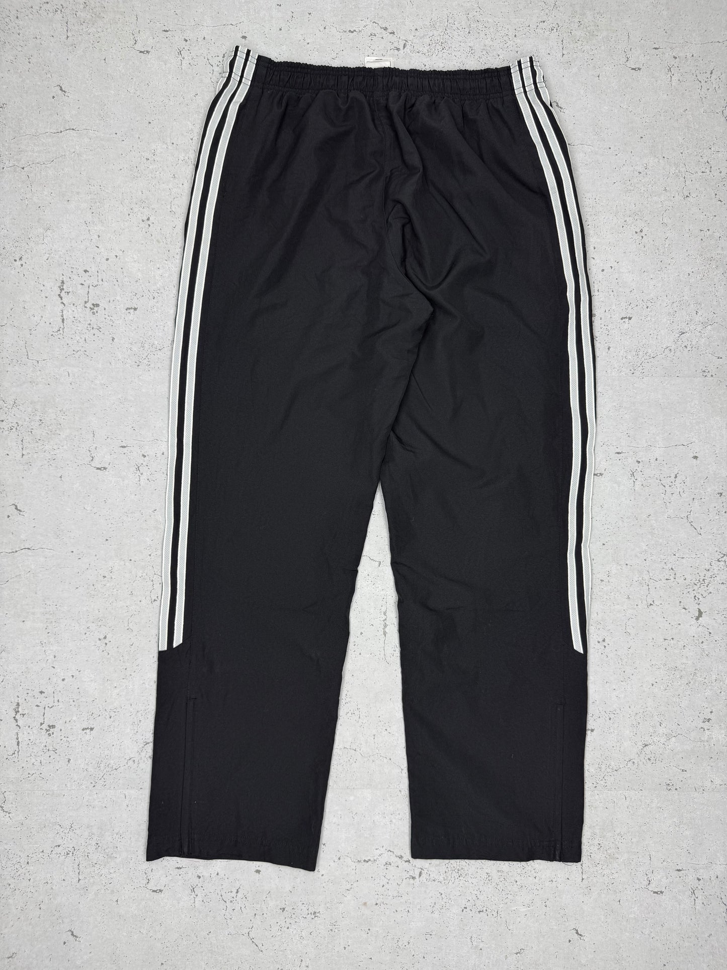 Adidas vintage Trackpants Jogginghose Baggy Fit stacked schwarz L