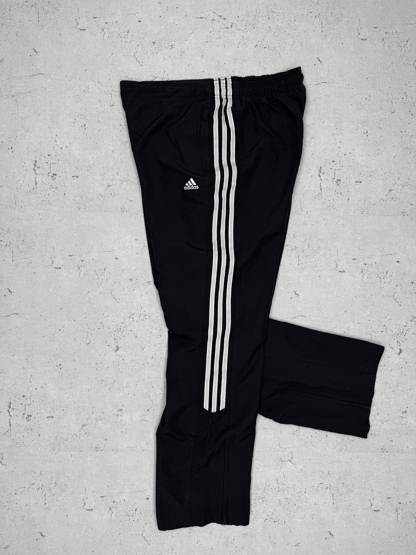 Adidas vintage Trackpants Jogginghose Baggy Fit stacked schwarz L