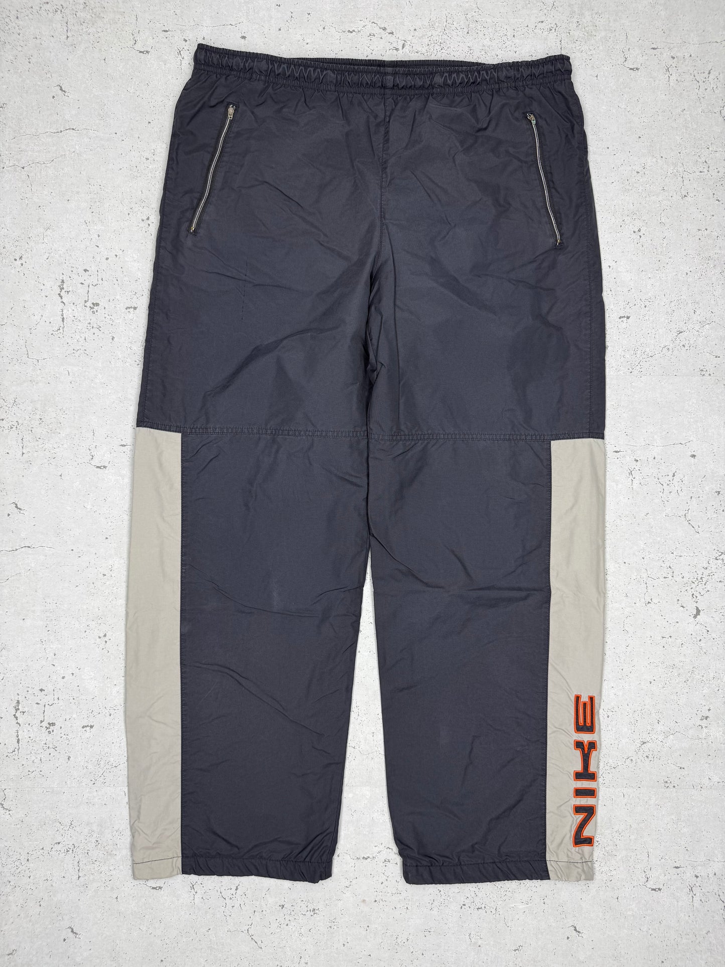 Nike rare Vintage Trackpants Jogginghose Baggy Fit stacked blau grau L