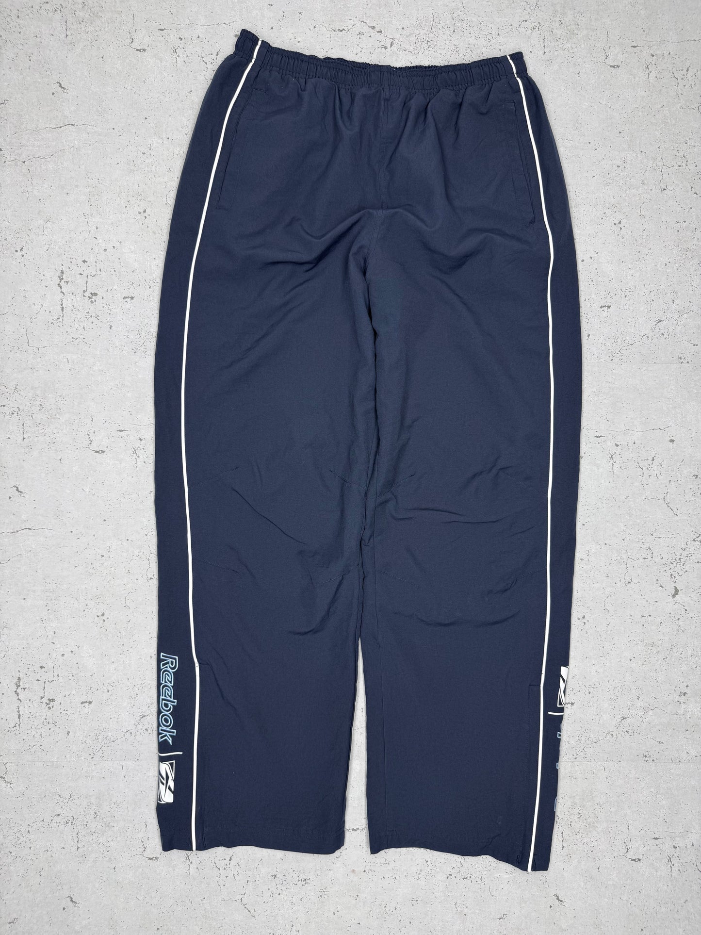 Reebok vintage Trackpants Jogginghose Baggy Fit stacked blau XL