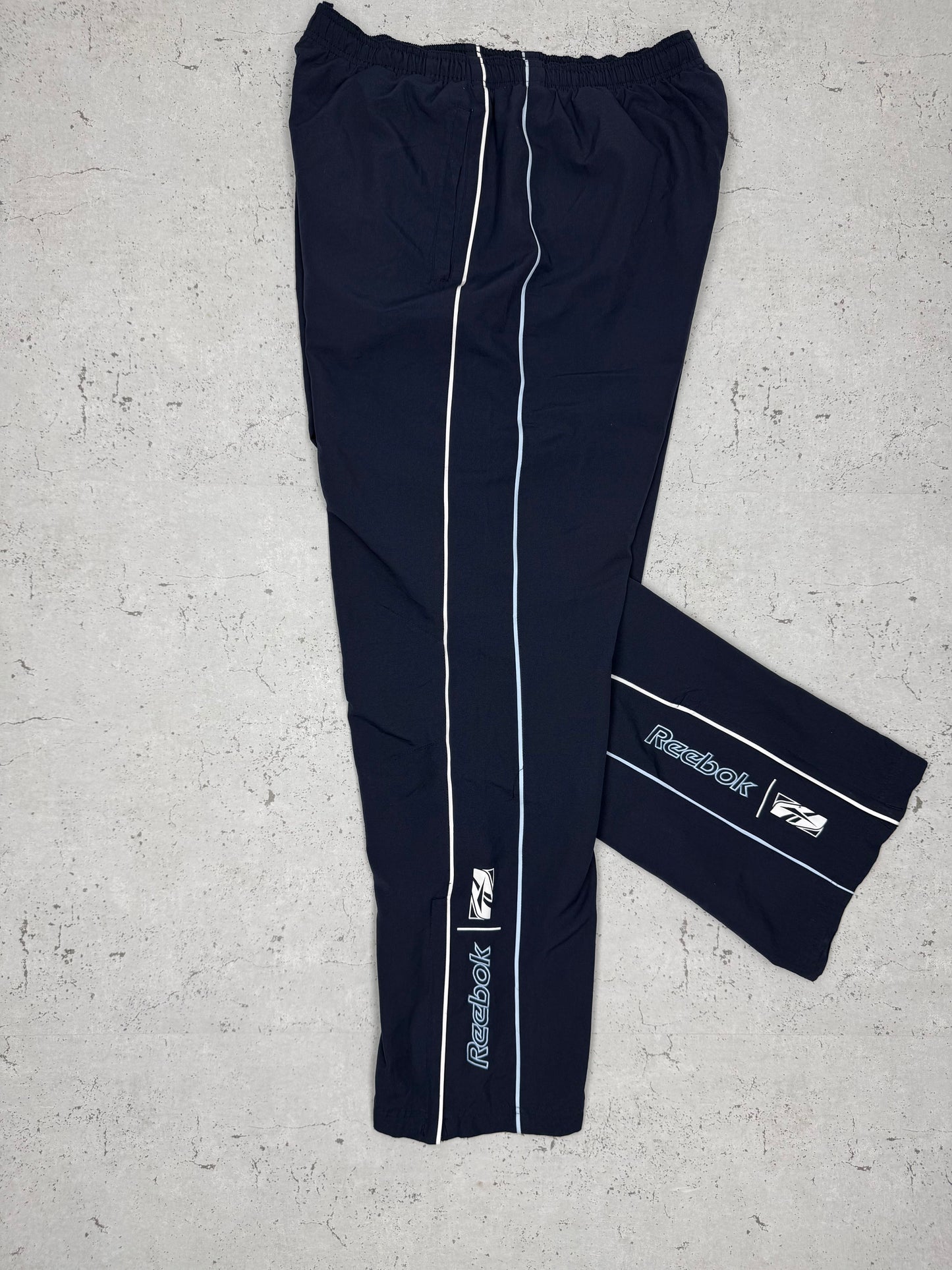 Reebok vintage Trackpants Jogginghose Baggy Fit stacked blau XL