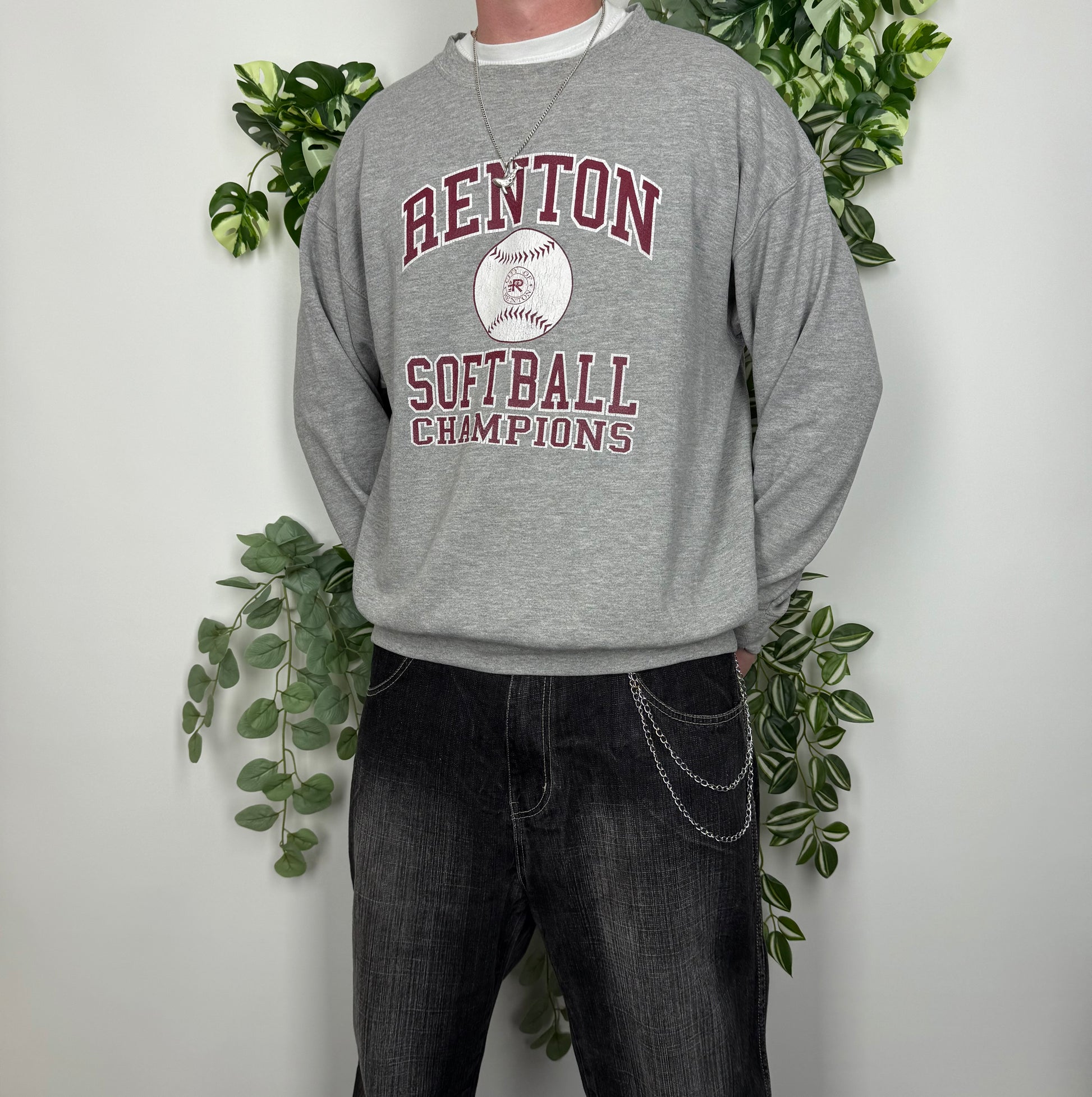 Lee USA Pro Sports Vintage Sweatshirt Grau L - MonkeysVintage