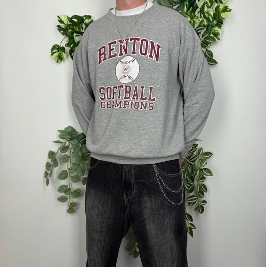Lee USA Pro Sports Vintage Sweatshirt Grau L - MonkeysVintage