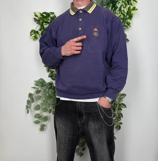 Kappa Vintage Sweatshirt mit Kragen lila L