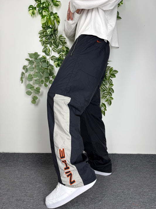 Nike rare Vintage Trackpants Jogginghose Baggy Fit stacked blau grau L