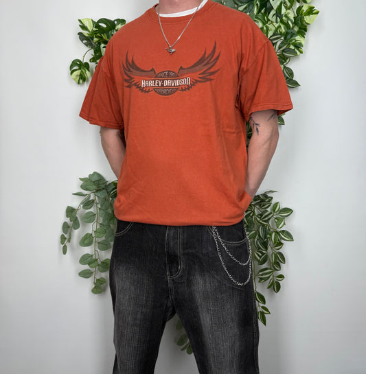 Harley Davidson Y2K Vintage T-Shirt orange XL