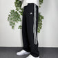 Adidas vintage Trackpants Jogginghose Baggy Fit stacked schwarz L