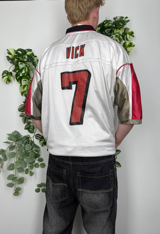 Reebok NFL Falcons Vick Vintage Trikot weiß rot XL - MonkeysVintage