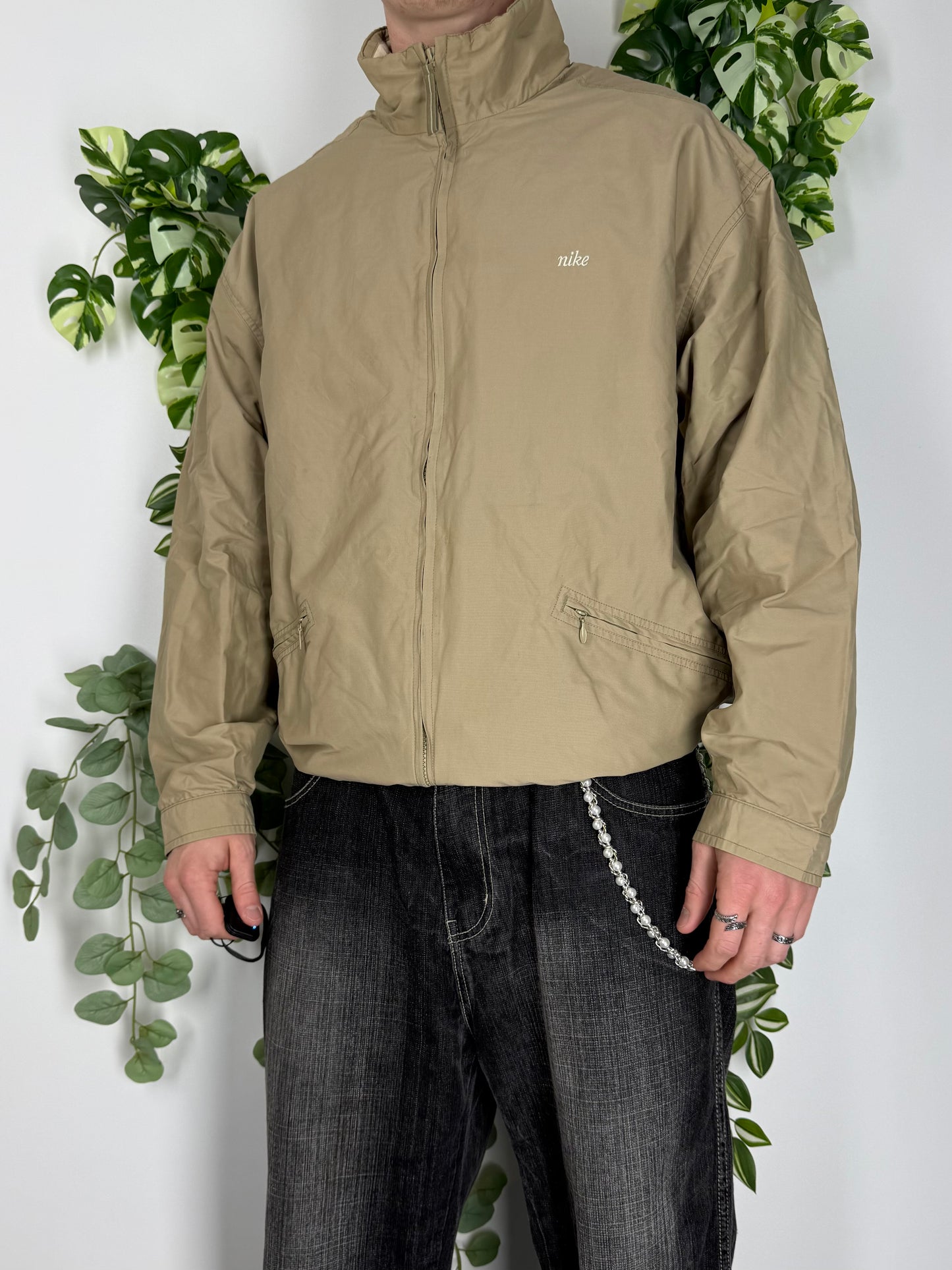 Nike vintage Jacke Trackjacket Zipper beige L