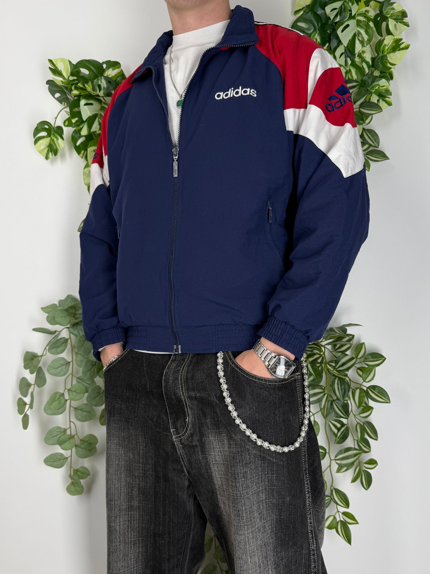 Adidas vintage Jacke Trackjacket Zipper blau S