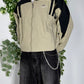 Adidas vintage Trackjacket Zipper Jacke beige schwarz L